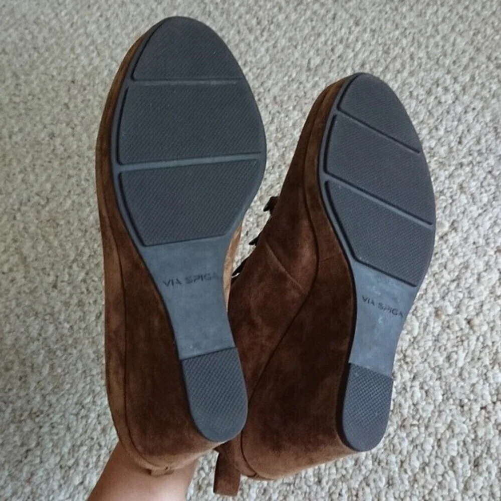 Via Spiga Dekel lace up bootie wedges Size 7.5